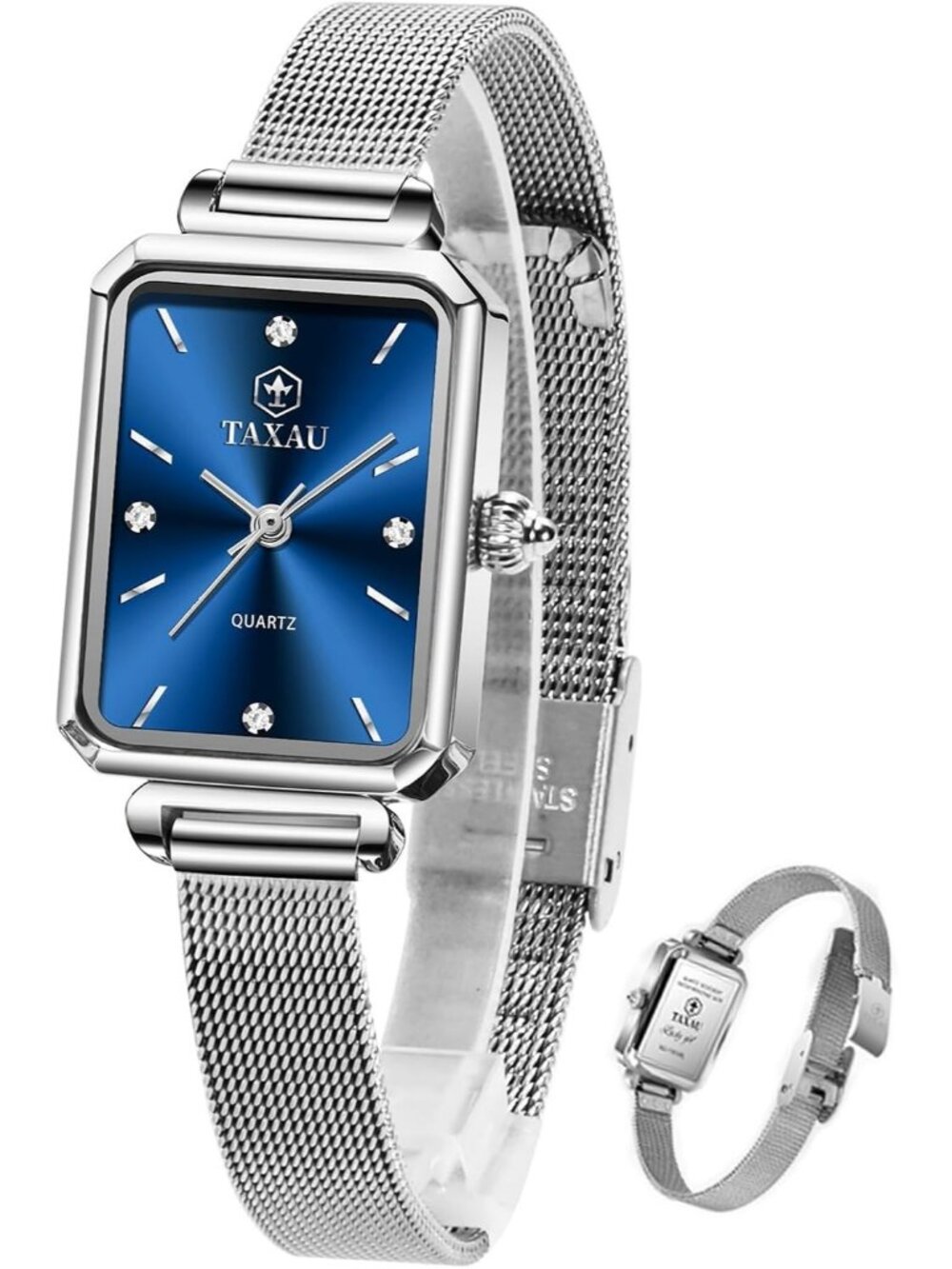 Women's Black All Silver Waterproof Stylish Analog Quartz Stainless Steel Watch